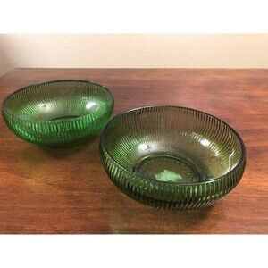 MCM Depression Vintage Green Glass 1960s E. O. Brody Co. Bowls